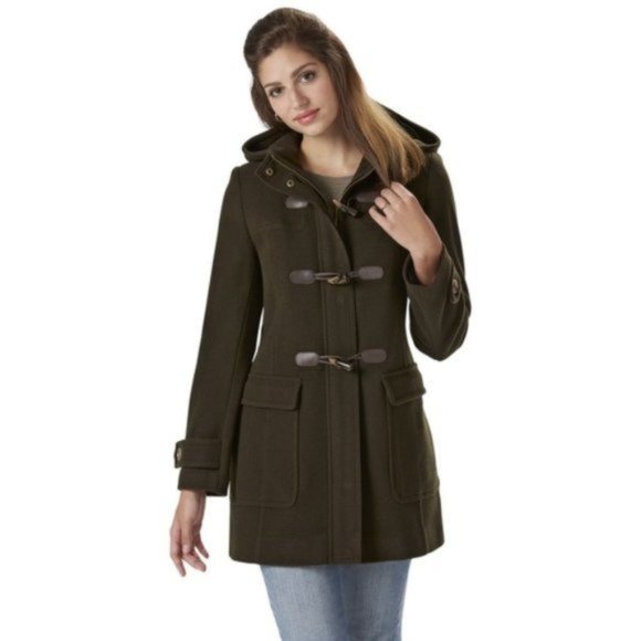 NWT Pendleton Wool-Blend Hooded Toggle Coat sz 16